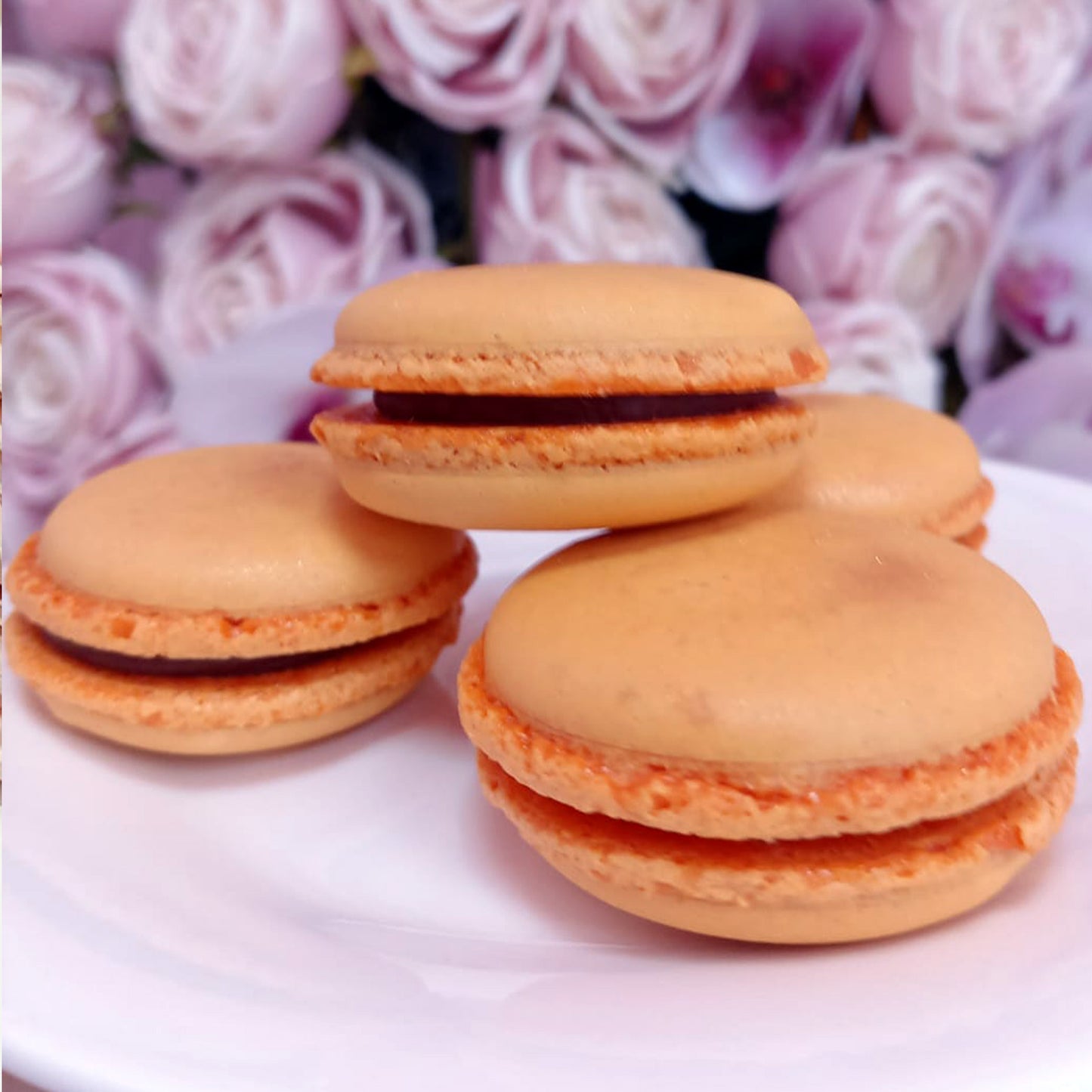 Macaron ciocolată și fructul pasiunii